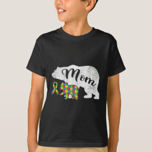 Camiseta Oso divertido de autismo mamá