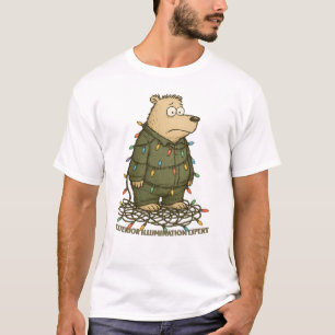 Camiseta Oso divertido experto en iluminación exterior enre
