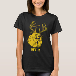 Camiseta Oso Divertido Más Ciervo Equivale a Ciervo Cerveza