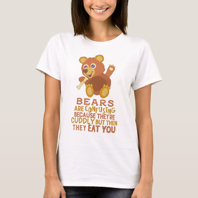 Camiseta Oso divertido mimoso entonces le comen el humor (Anverso)