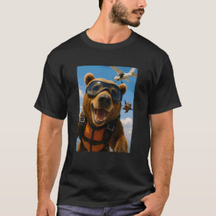 Camiseta Oso Divertido Paracaidismo Buzo Amante De Animales