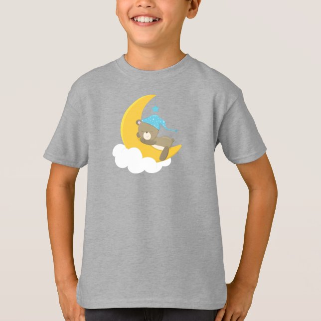 Camiseta Oso Durmiente, Oso Pequeño, Oso En La Luna (Anverso)