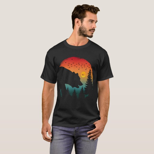 Camiseta Oso En Bosque Vintage (Anverso completo)