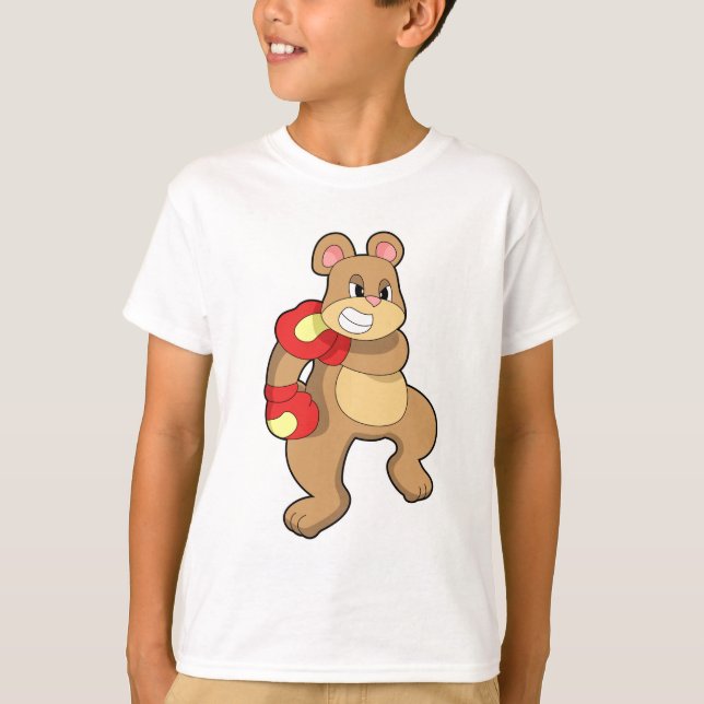 Camiseta Oso en boxeo con guantes de boxeo (Anverso)