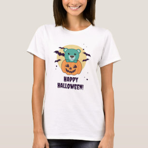 Camiseta Oso En Calabaza Osos Dulces Feliz Halloween