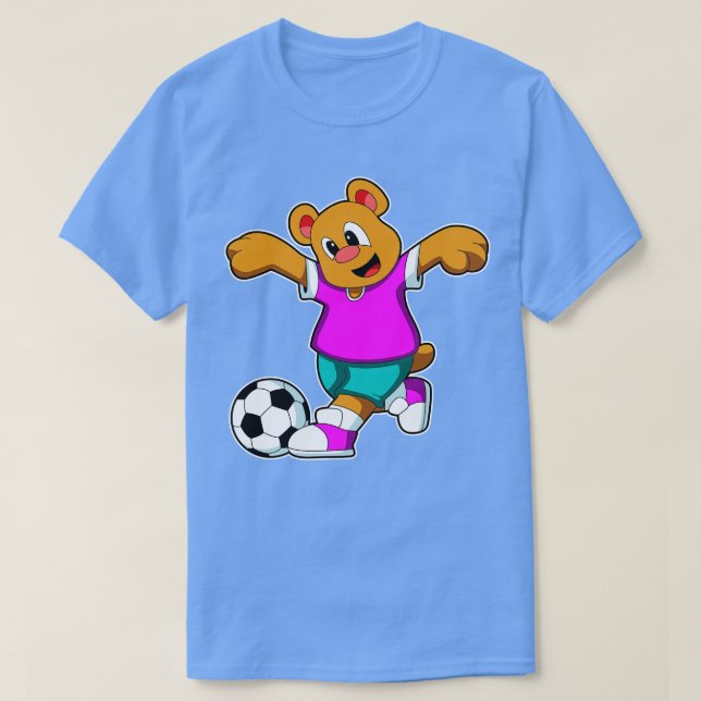 Camiseta Oso en deportes con fútbol (Diseño del anverso)