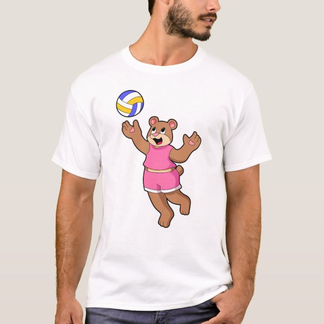 Camiseta Oso en deportes de voleibol (Anverso)