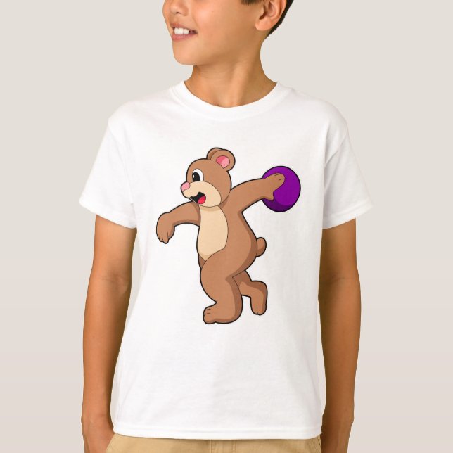 Camiseta Oso en el Bowling con bolas (Anverso)