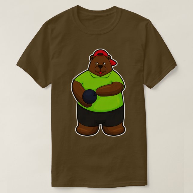 Camiseta Oso en el Bowling con bolas (Diseño del anverso)