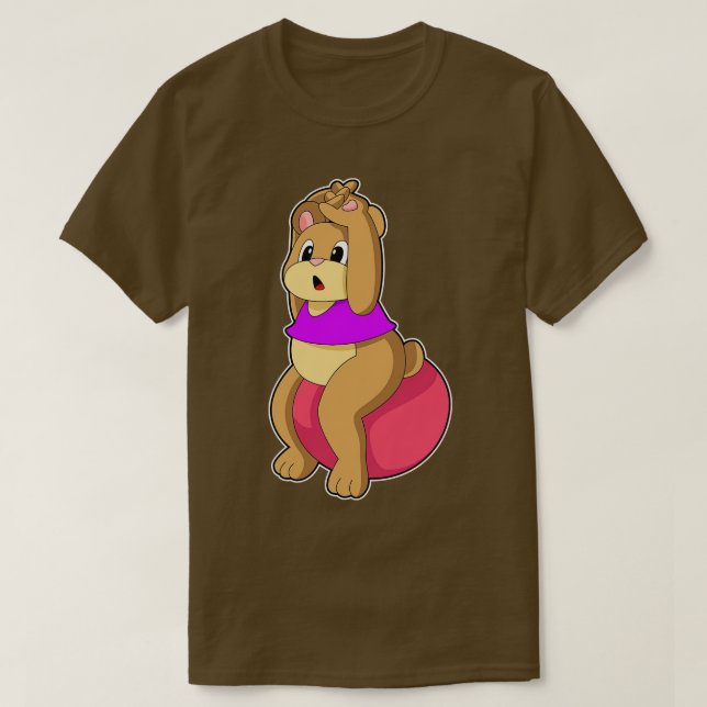 Camiseta Oso en gimnasio con balón de ejercicio (Diseño del anverso)