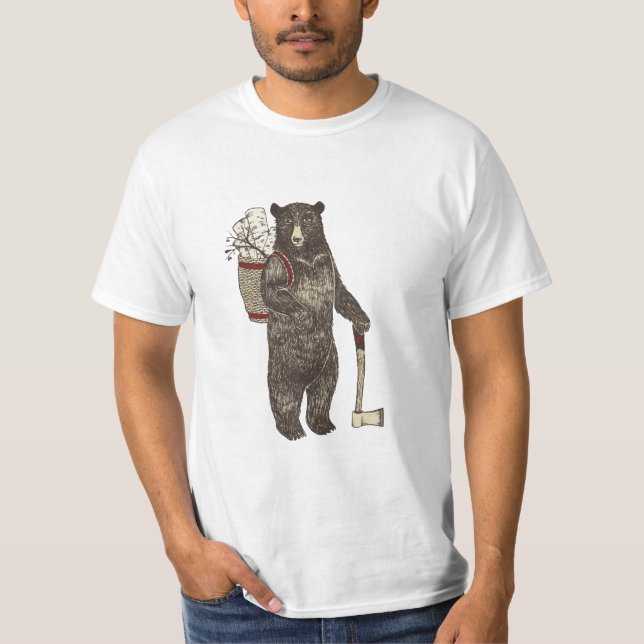 Camiseta oso en las maderas (Anverso)