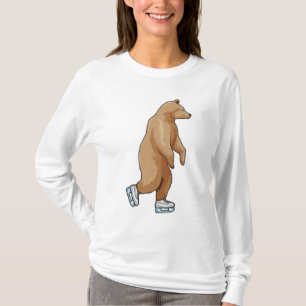 Camiseta Oso en patinaje sobre hielo con patines de hielo