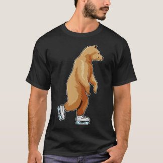 Camiseta Oso en patinaje sobre hielo con patines de hielo