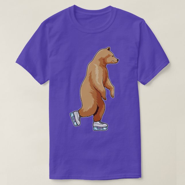 Camiseta Oso en patinaje sobre hielo con patines de hielo (Diseño del anverso)