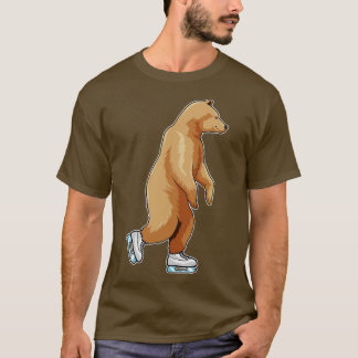 Camiseta Oso en patinaje sobre hielo con patines de hielo