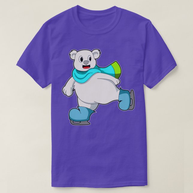 Camiseta Oso en patinaje sobre hielo con patines de hielo 2 (Diseño del anverso)