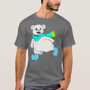 Camiseta Oso en patinaje sobre hielo con patines de hielo 2