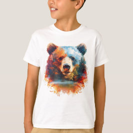 Camiseta Oso en un bosque otoñal