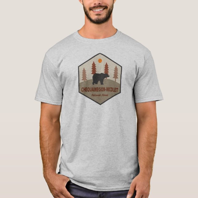 Camiseta Oso Forestal Nacional Chequamegon-Nicolet (Anverso)