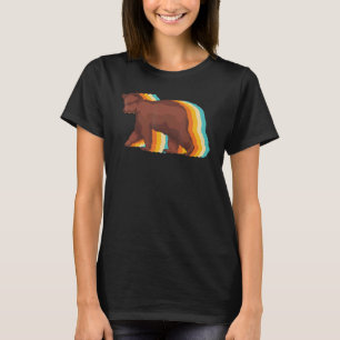 Camiseta Oso Forestal Retro de Oso Marrón