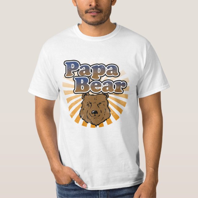 Camiseta Oso fresco de la papá, Brown/azul/regalo del papá (Anverso)