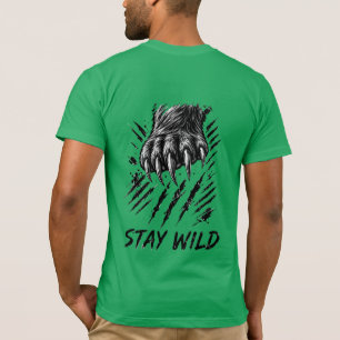 Camiseta Oso Garra Vintage Gráfico de Oso Salvaje