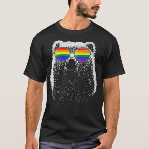 Camiseta Oso gay con gafas de sol arcoiris lgbt género
