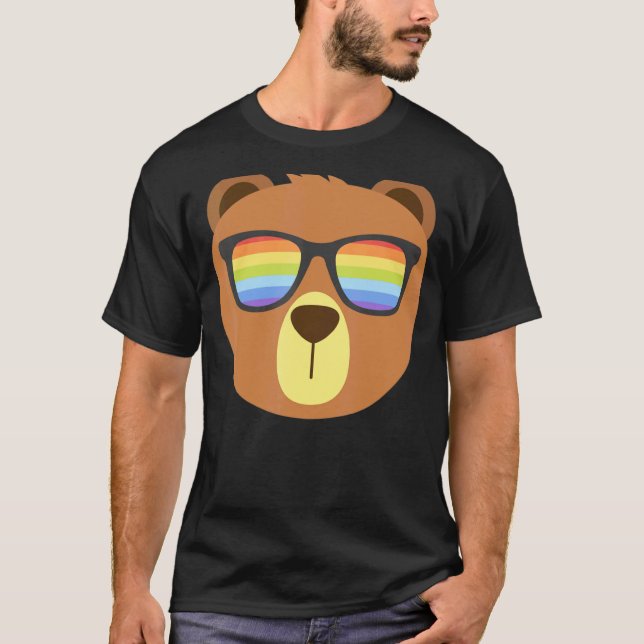 Camiseta Oso Gay Con Gafas De Sol Mes De Orgullo Lgbt (Anverso)