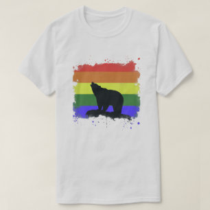 CAMISETA OSO GAY ORGULLOSO OSITO GUAU BANDERA DEL ARCOÍRIS