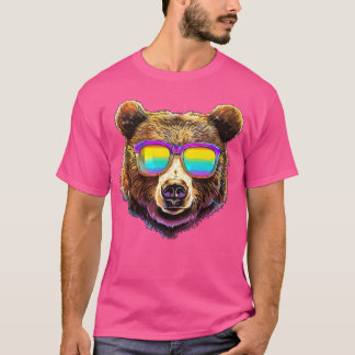 Camiseta Oso genial con gafas de sol animal hipster para un
