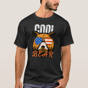 Camiseta Oso genial Gafas de sol con bandera americana Stre