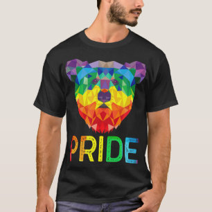 Camiseta Oso Geométrico Gracioso LGBT Bandera Arcoiris Org