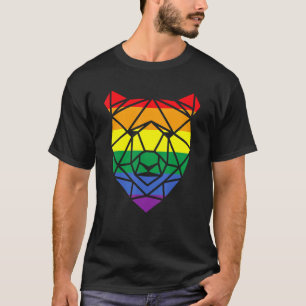 Camiseta Oso Geométrico Lgbt Papa Mens Fath Mes del Orgullo