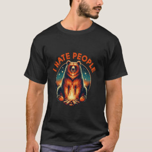 Camiseta Oso Gracioso Acampando Odio A La Gente Introvertid