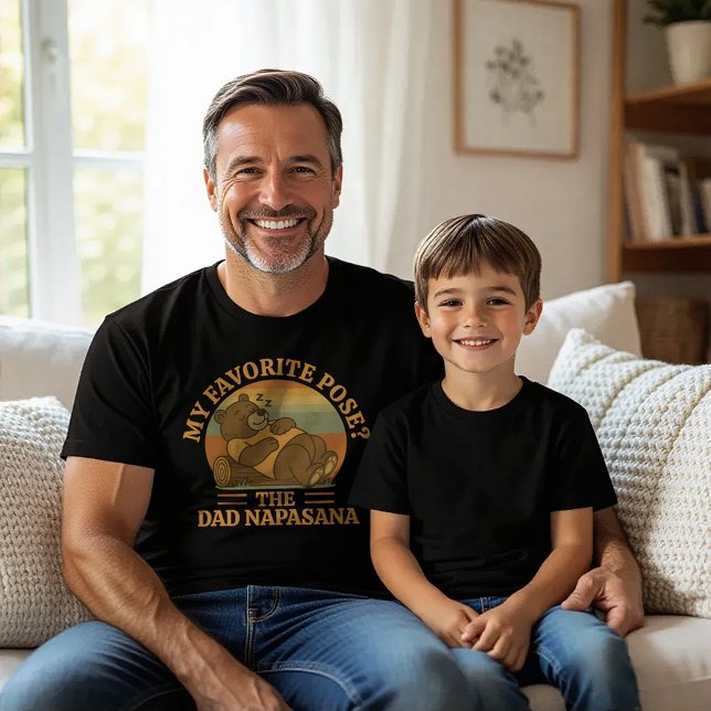 Camiseta Oso gracioso Papá Napasana Yoga T-Shirt (Subido por el creador)