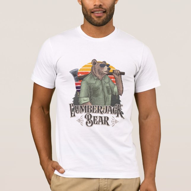 Camiseta Oso gracioso vestido de leñador (Anverso)