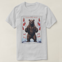 Camiseta Oso Grizzly con banderas canadienses