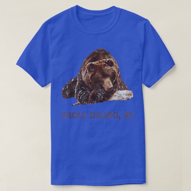 Camiseta Oso Grizzly De La Isla Orcas En La Nieve Washingto (Diseño del anverso)