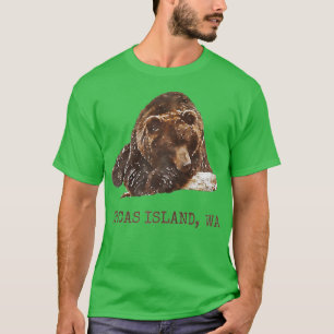 Camiseta Oso Grizzly De La Isla Orcas En La Nieve Washingto