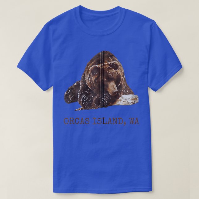 Camiseta Oso Grizzly De La Isla Orcas En La Nieve Washingto (Diseño del anverso)
