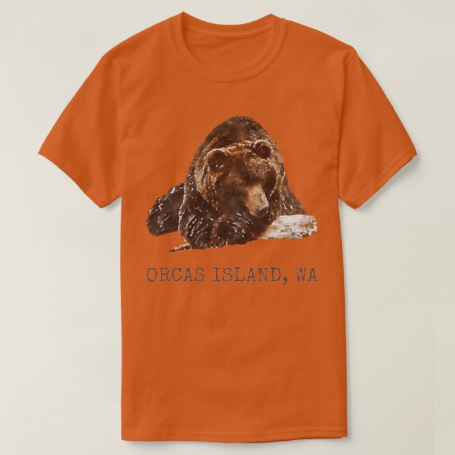 Camiseta Oso Grizzly De La Isla Orcas En La Nieve Washingto (Diseño del anverso)