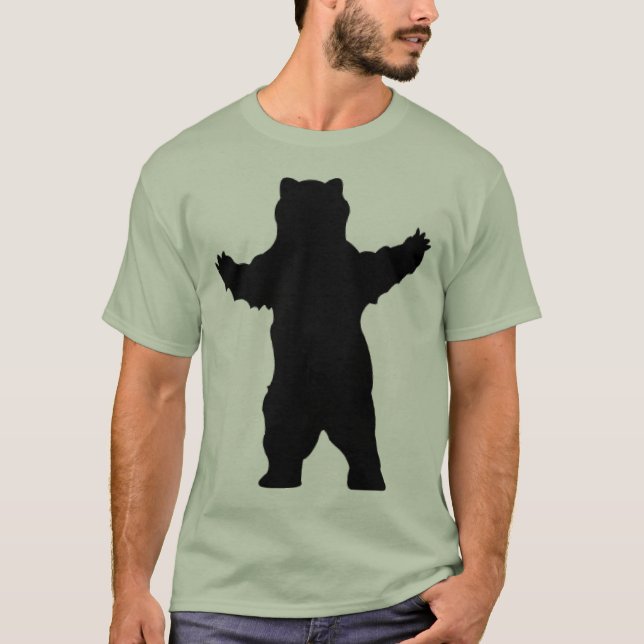 Camiseta oso grizzly de la silueta (Anverso)