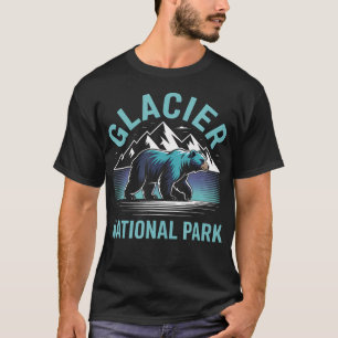 Camiseta Oso Grizzly del glaciar retro Parque Nacional de l