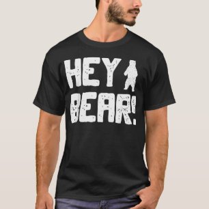 Camiseta Oso Grizzly Negro Divertido Caminando al Aire Libr