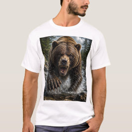 Camiseta Oso Grizzly Rugiente – 3D Hiperrealista