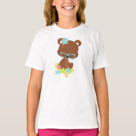 Camiseta Oso Hipster, Oso Con Gafas, Flores Coloridas