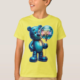 Camiseta Oso Inflable con un Globo, Feliz Cumpleaños, b