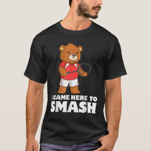 Camiseta Oso jugador competitivo divertido de bádminton Sma