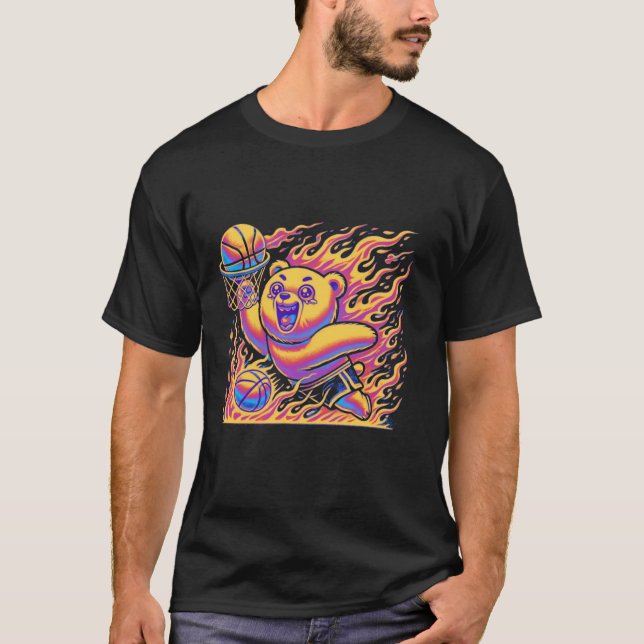 Camiseta Oso jugando al baloncesto Jugador de oso Deportes  (Anverso)