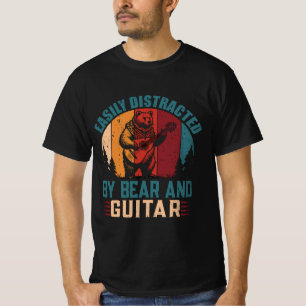Camiseta Oso Jugando Bass Retro Oso Guitarista Tee
